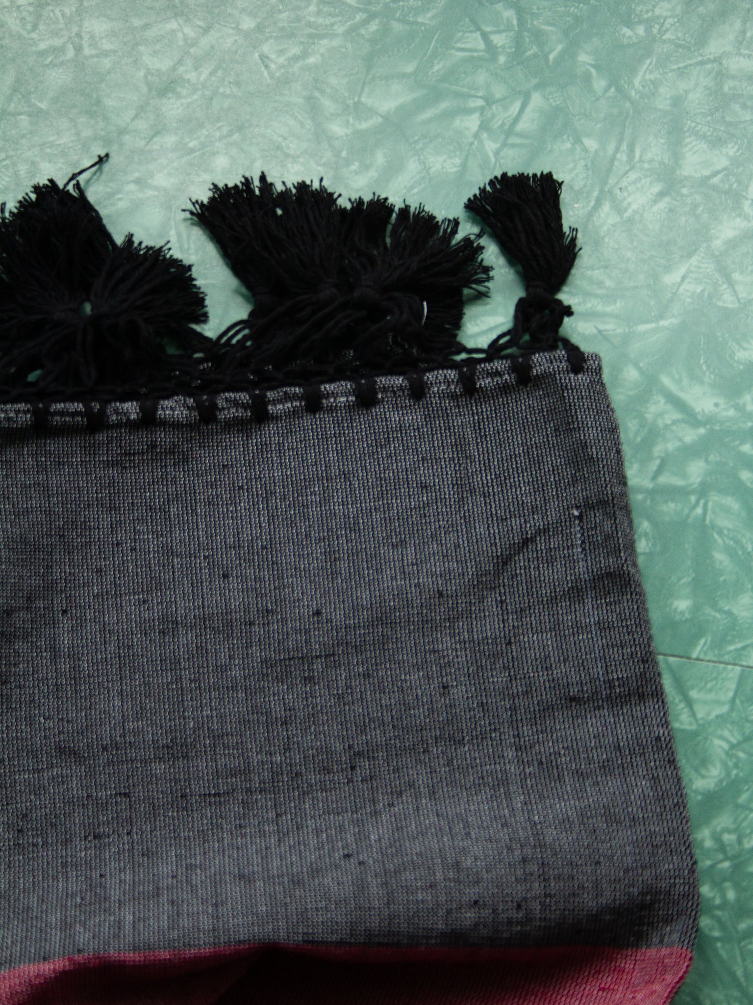 SAMPLE Cotton Bath Sheet Towel Wine Red and Black