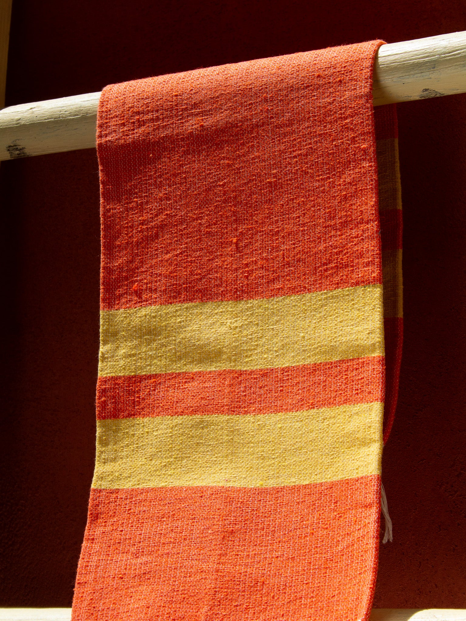 Modern Striped Hand Towel Narjanja Orange and Maiz Yellow