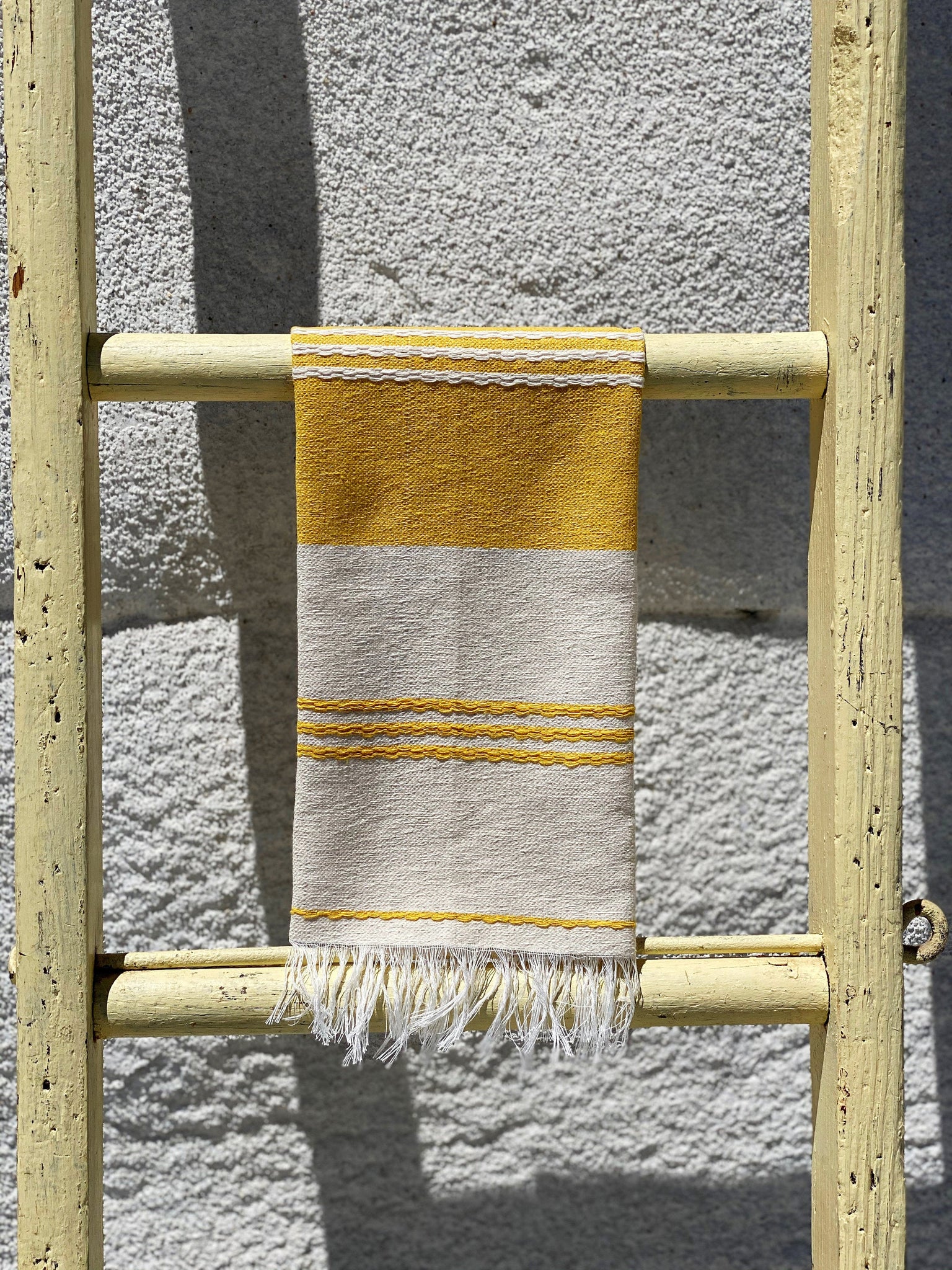 Striped Cotton Hand Towel - Maiz + Natural
